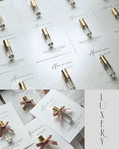 Mini cologne sprayfles op kaart