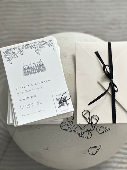 Classic Classy Uitnodigingskaart met QR-code