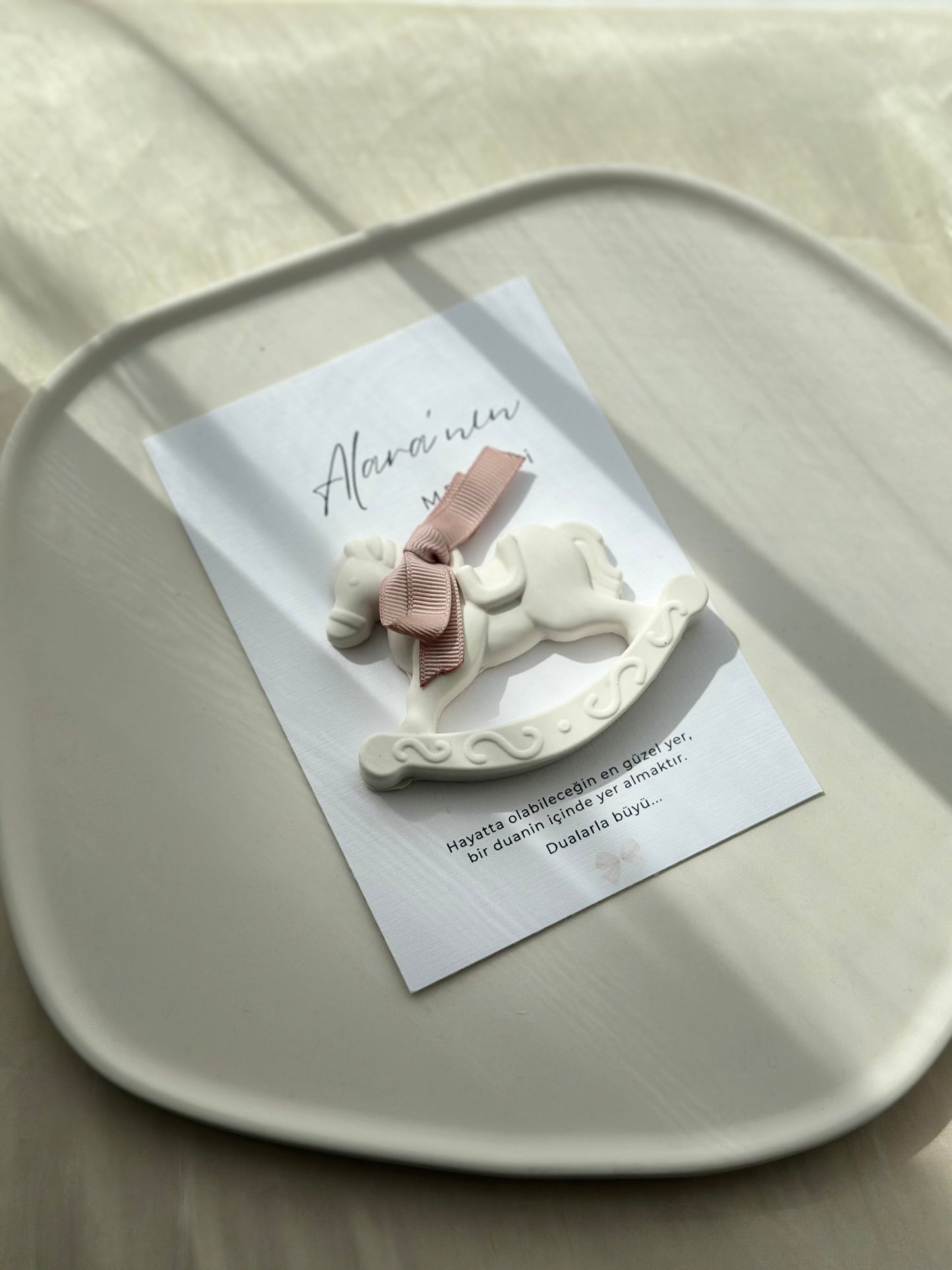 Geboortebedankje Hobbelpaard – Gastgeschenk met Kaart