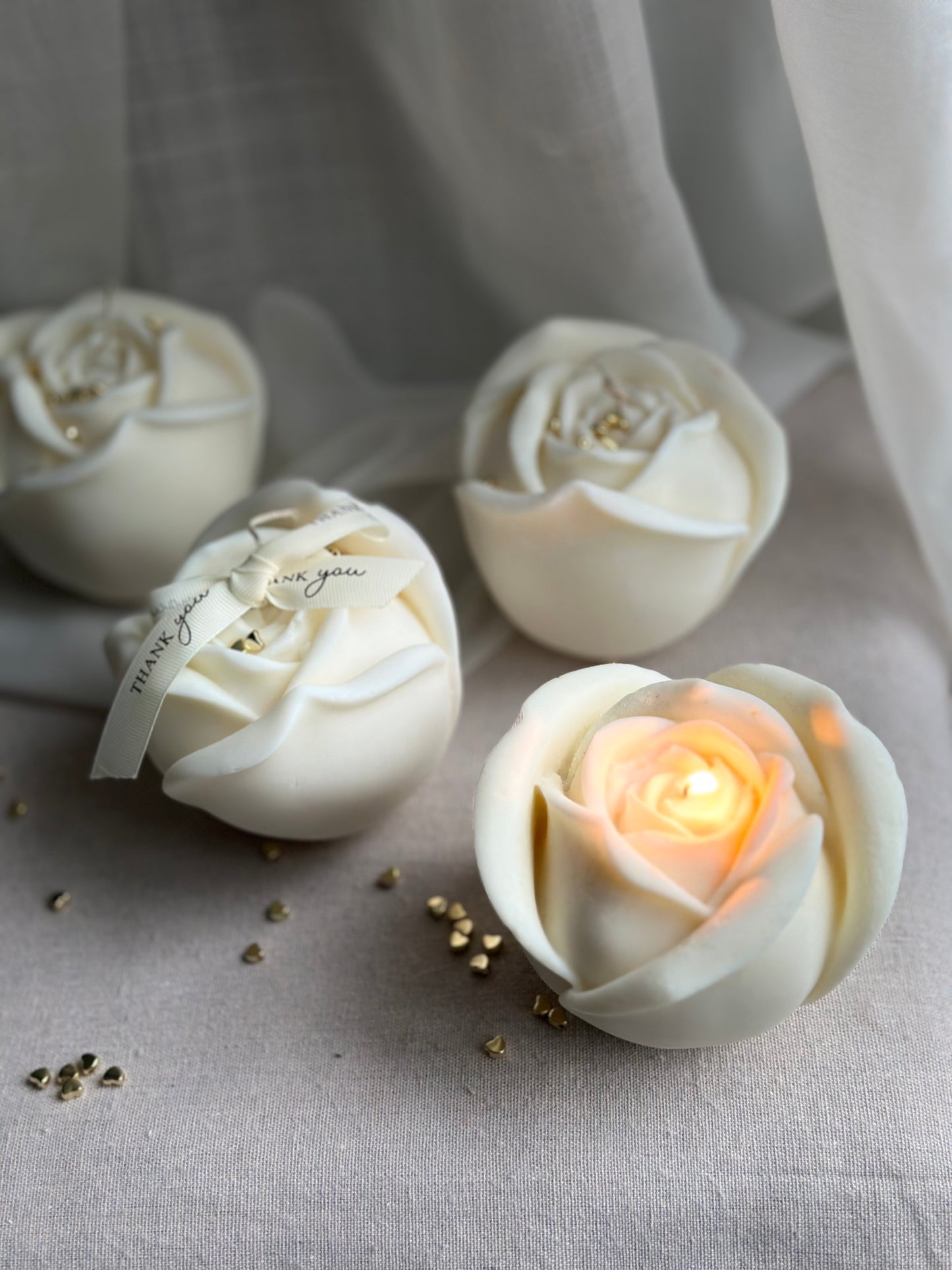 XL Peony Kaars – Handgegoten van 100% Sojawax | Extra Groot & Stijlvol