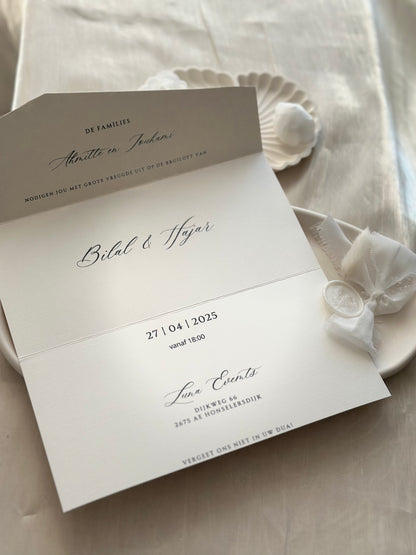 Bruiloft Uitnodiging met Strik