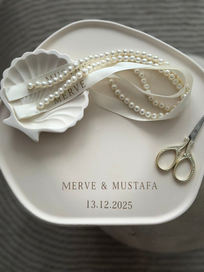 Gepersonaliseerde verlovingsring lint