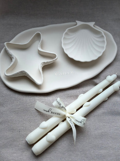 Set van 2 Steelkaarsen met 3D Hartjes – Handgemaakt van 100% Sojawax