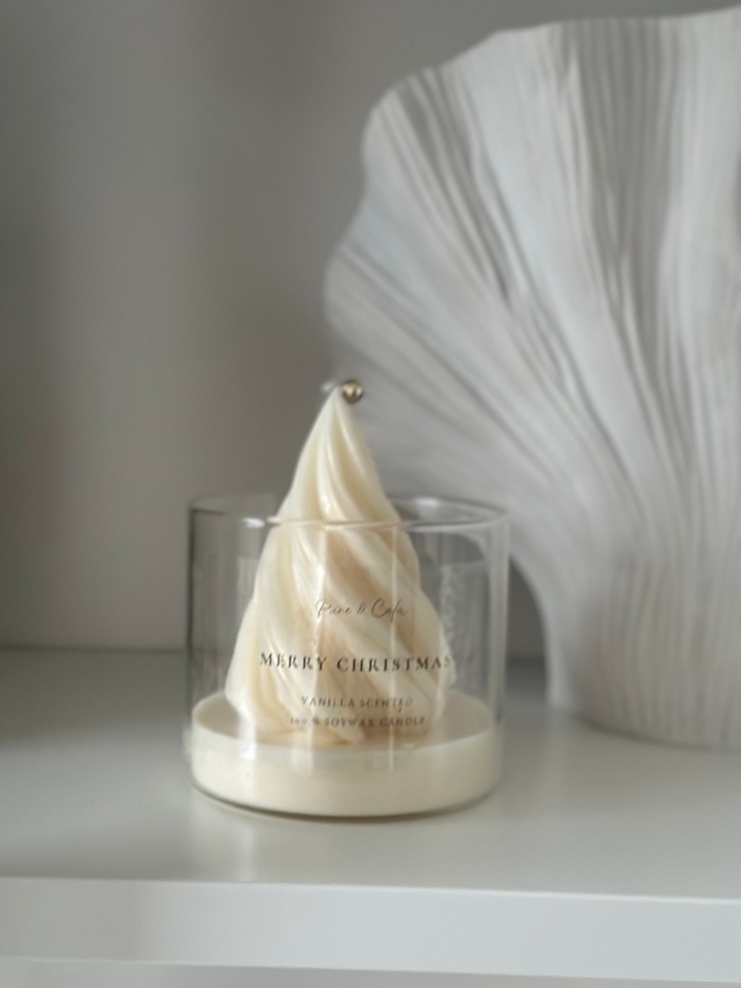 Kerstboom kaars in glazen pot