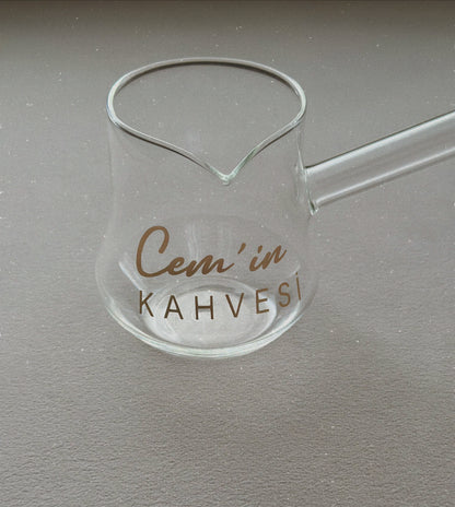 Gepersonaliseerde glazen koffiekannetje (cezve)