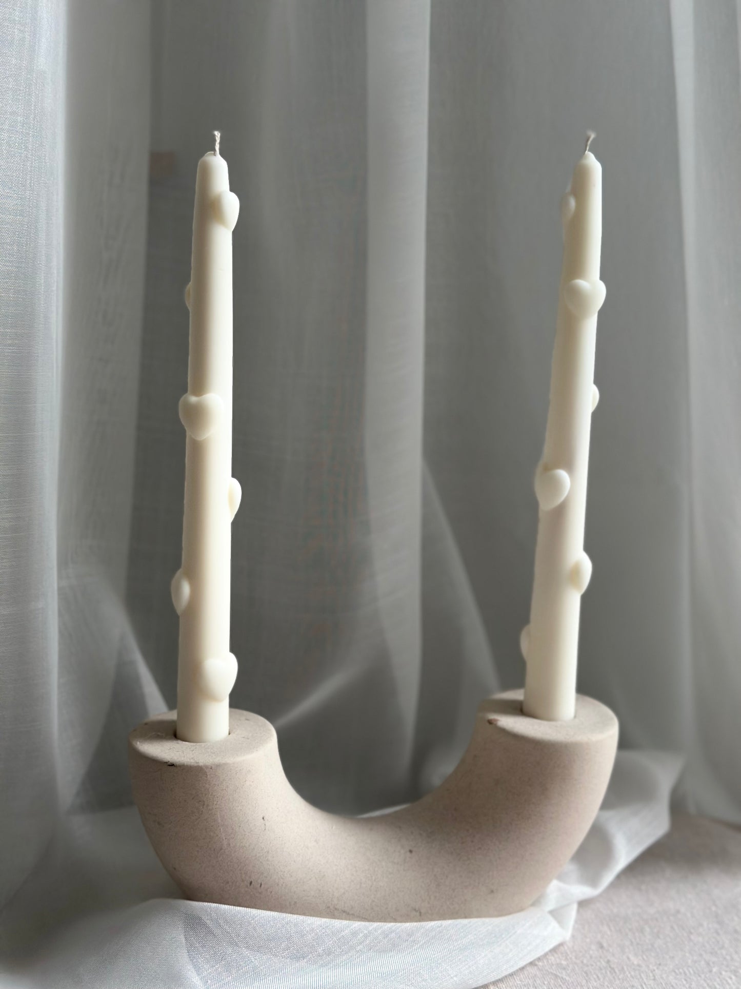 Set van 2 Steelkaarsen met 3D Hartjes – Handgemaakt van 100% Sojawax