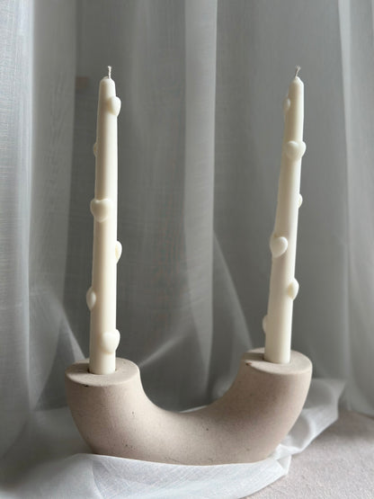 Set van 2 Steelkaarsen met 3D Hartjes – Handgemaakt van 100% Sojawax
