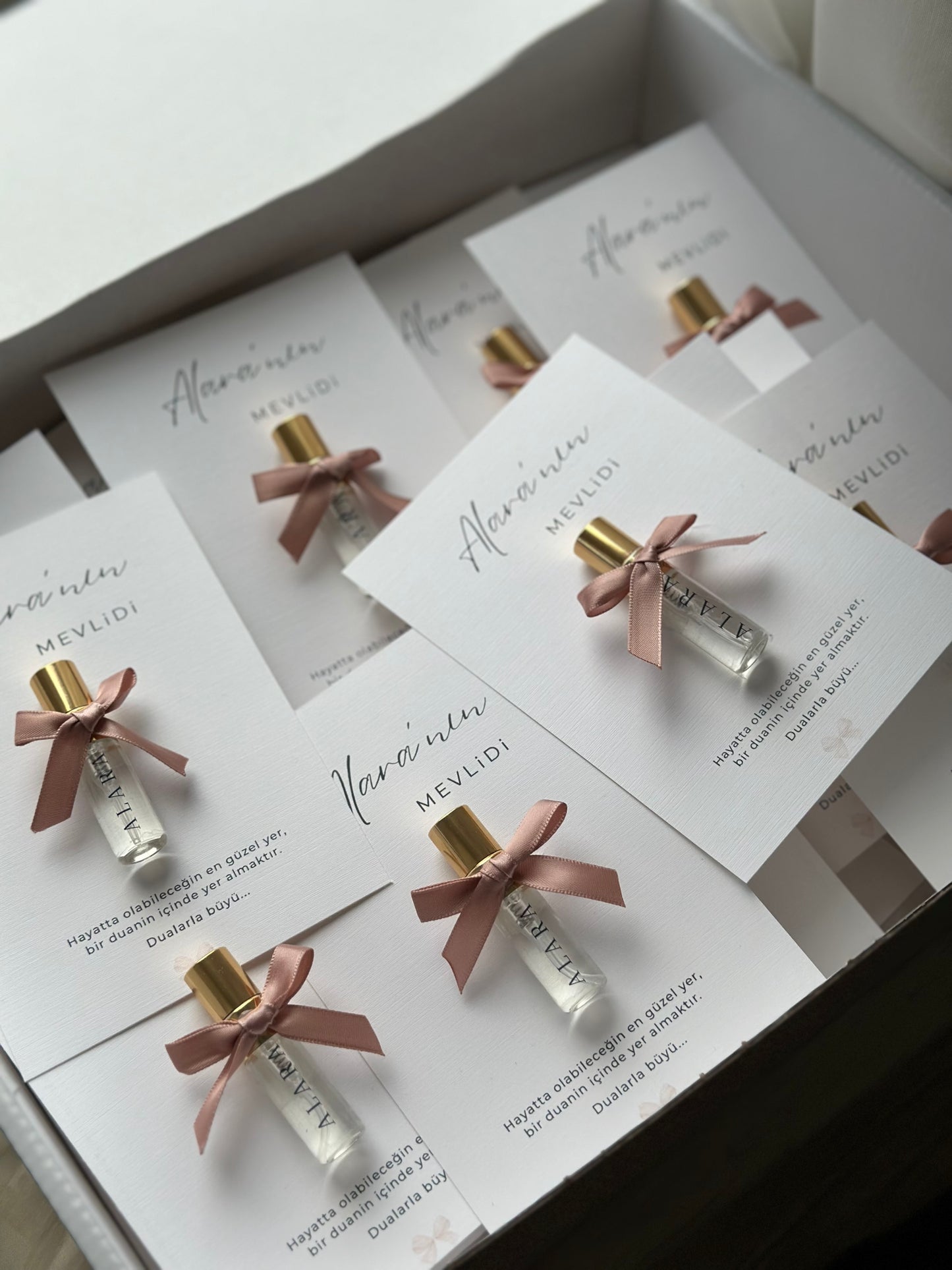 Mini cologne sprayfles op kaart