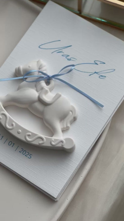 Geboortebedankje Hobbelpaard – Gastgeschenk met Kaart
